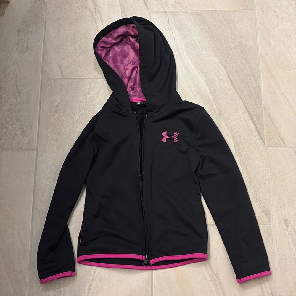 Under Armour Girls (Size 6X) Full Zip Hooded Sweatshirt